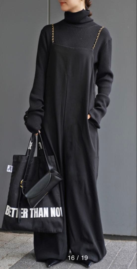 ドゥーズィエムクラス　チェーンジャンプスーツ　黒　38