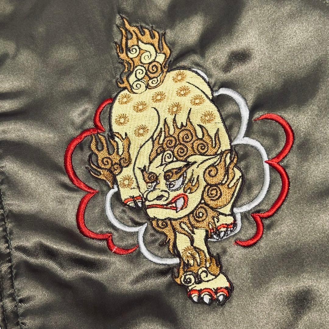 希少 廃盤 Habu box ハブボックス 琉球 シーサー 中綿 スカジャン L