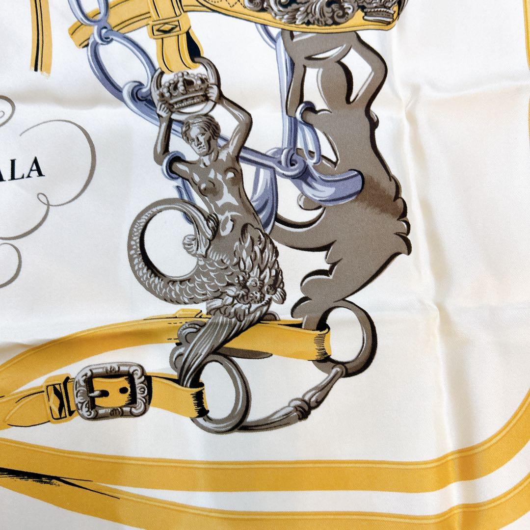 HERMES エルメス カレ90 BRIDES de GALA シルク クリーム