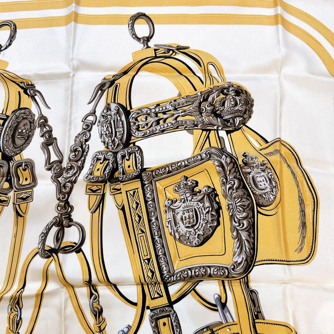 HERMES エルメス カレ90 BRIDES de GALA シルク クリーム