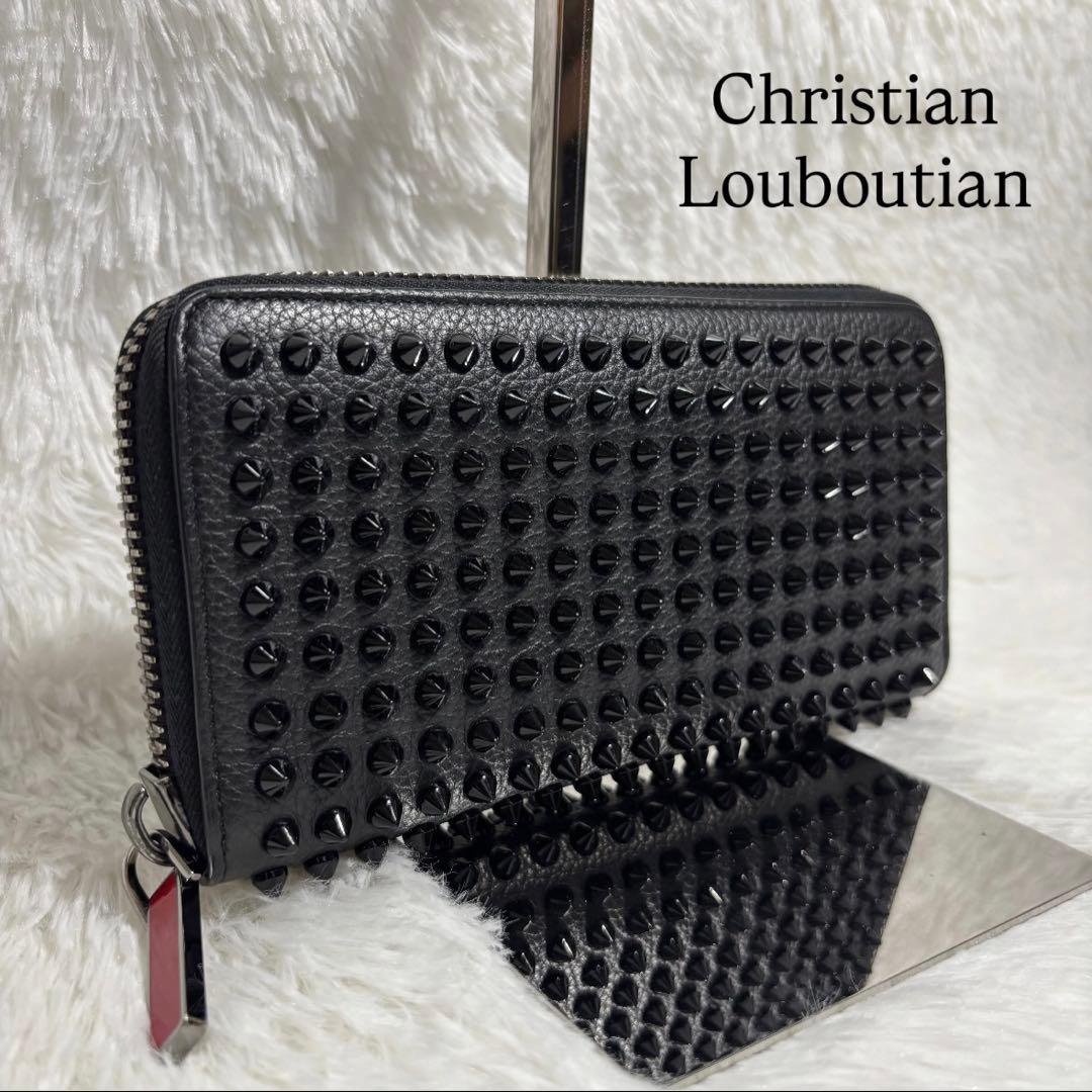 ✨07✨ パネトーネ スタッズ 長財布 レザー ラウンドジップ 革 黒