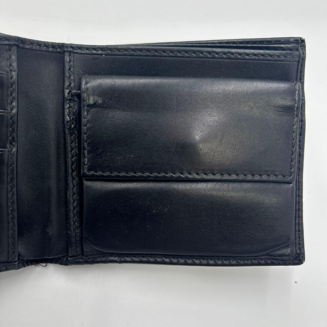 GUCCI シェリーライン　シマ　レザー　折り財布　ブラック　二つ折り財布　財布