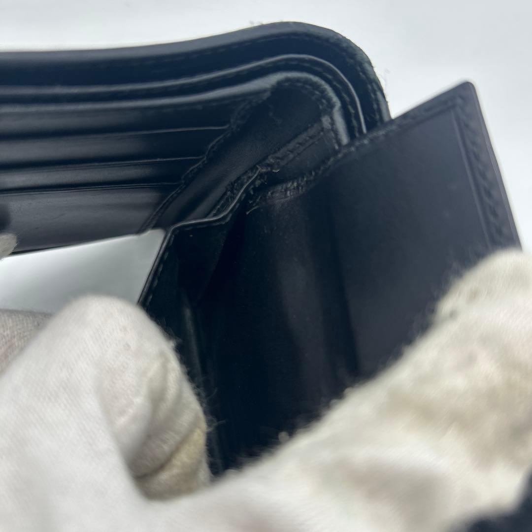 GUCCI シェリーライン　シマ　レザー　折り財布　ブラック　二つ折り財布　財布