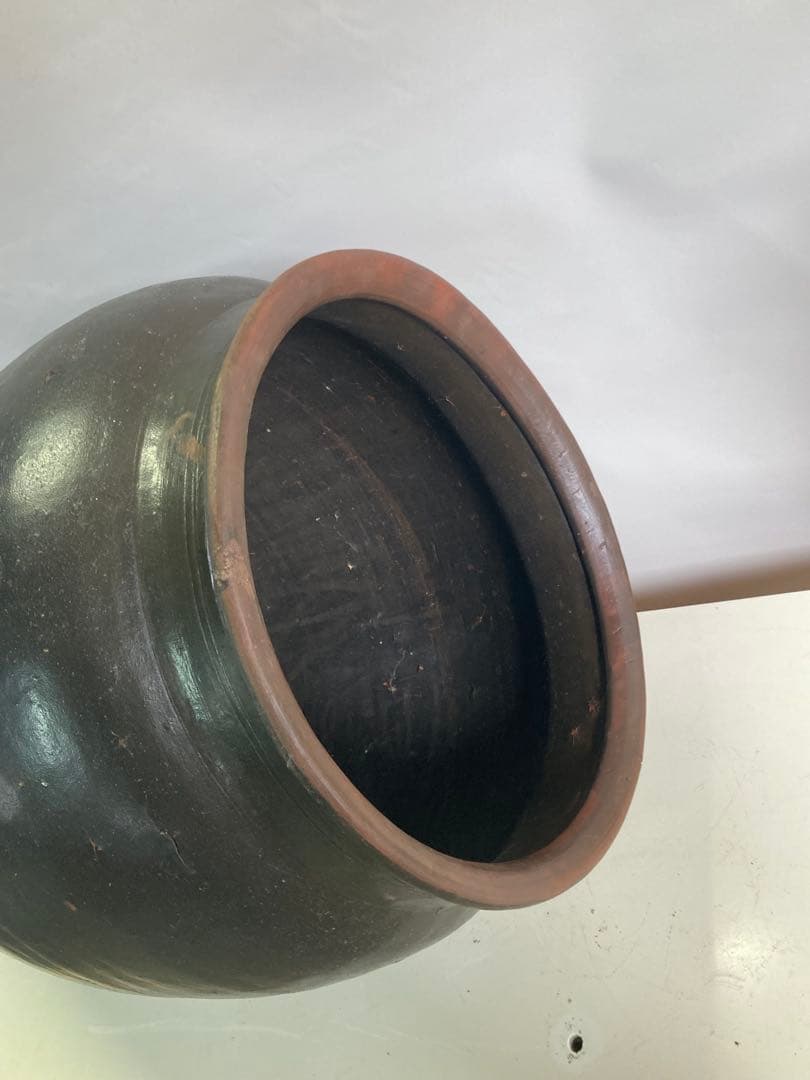 訳あり。大型時代物 大瓶。睡蓮鉢 メダカ鉢 古民具 アンティーク 高67cm。