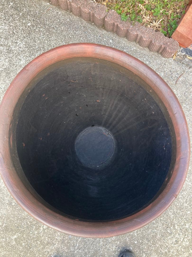 訳あり。大型時代物 大瓶。睡蓮鉢 メダカ鉢 古民具 アンティーク 高67cm。