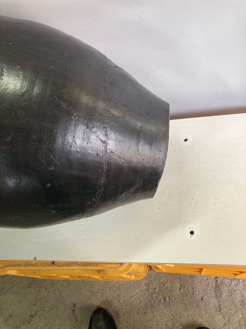 訳あり。大型時代物 大瓶。睡蓮鉢 メダカ鉢 古民具 アンティーク 高67cm。