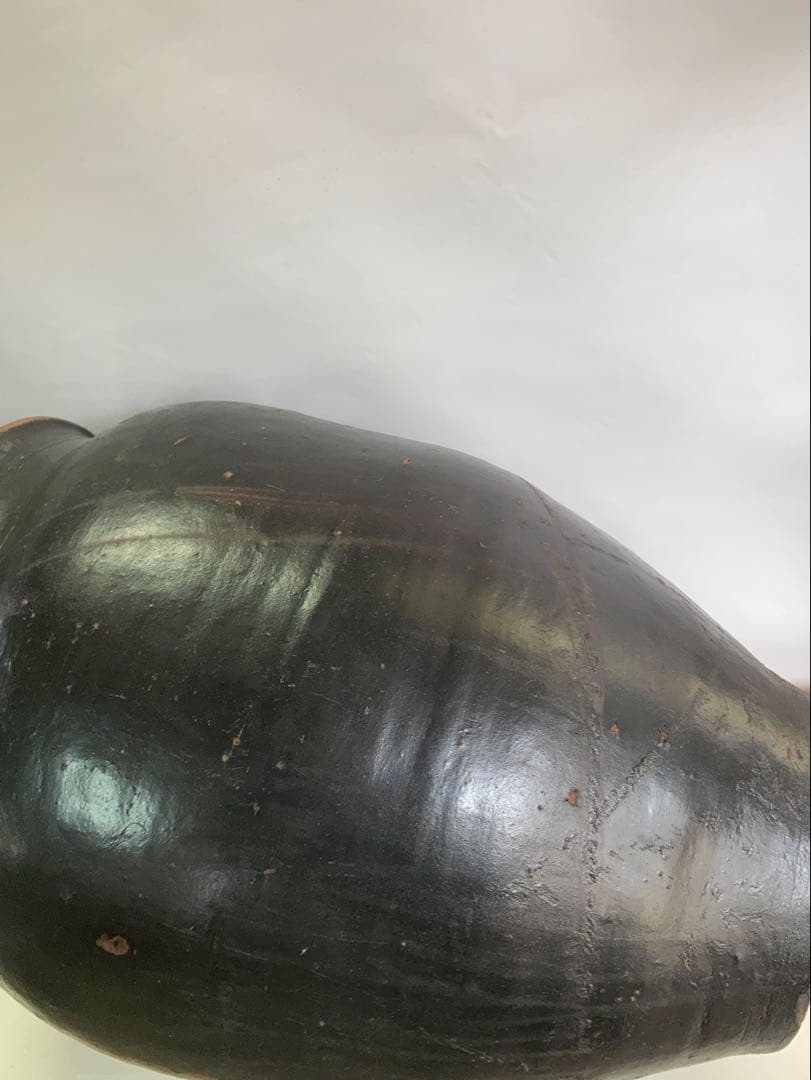 訳あり。大型時代物 大瓶。睡蓮鉢 メダカ鉢 古民具 アンティーク 高67cm。