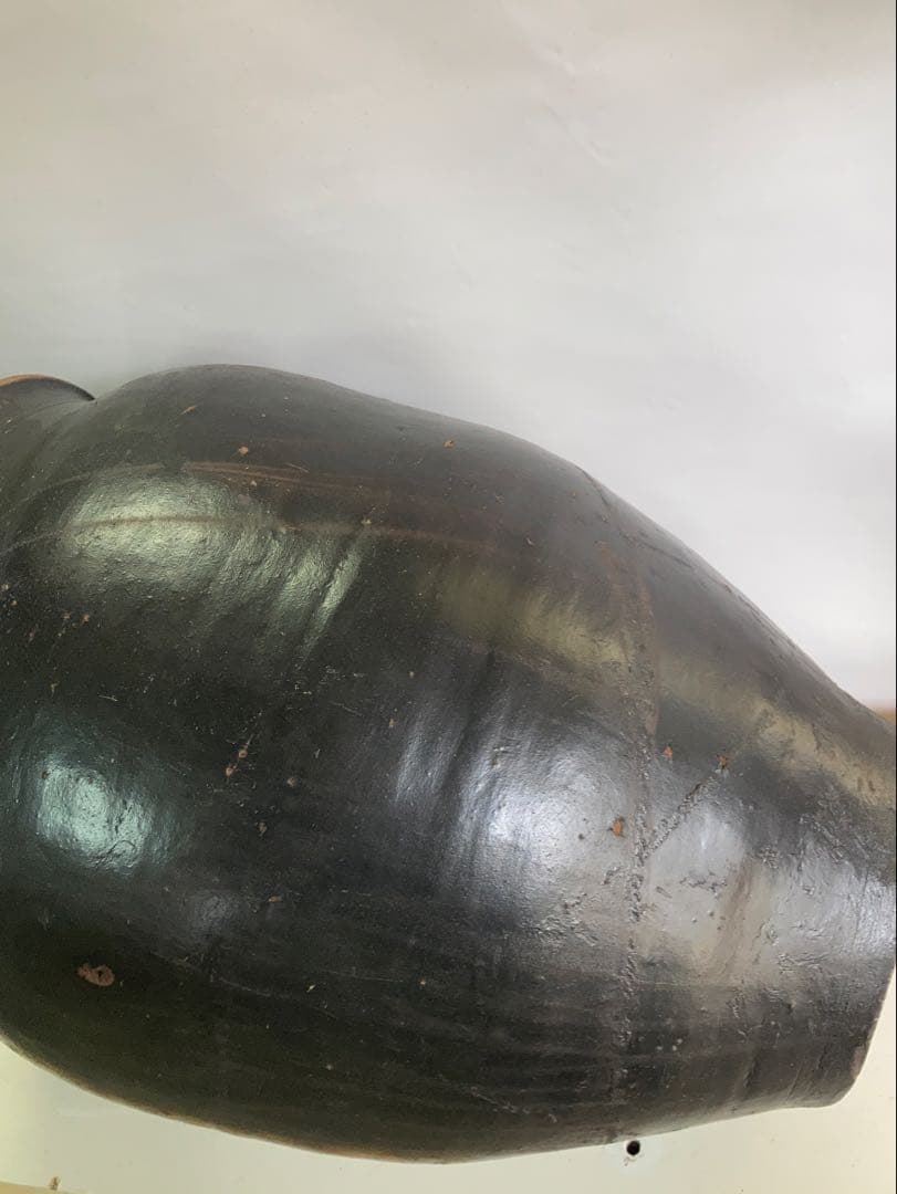 訳あり。大型時代物 大瓶。睡蓮鉢 メダカ鉢 古民具 アンティーク 高67cm。