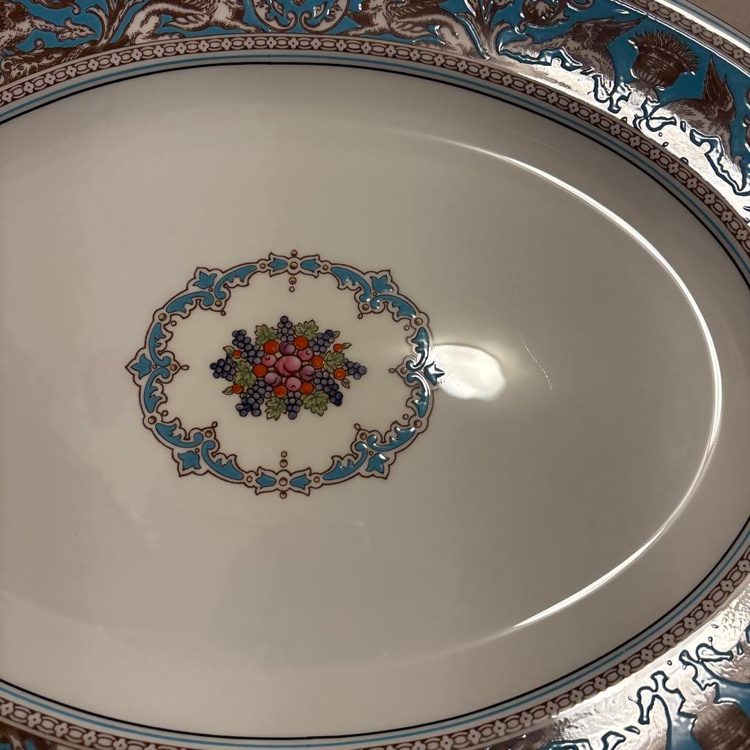 ウェッジウッド　フロレンティーン　ターコイズ　オーバルプレート　Lサイズ