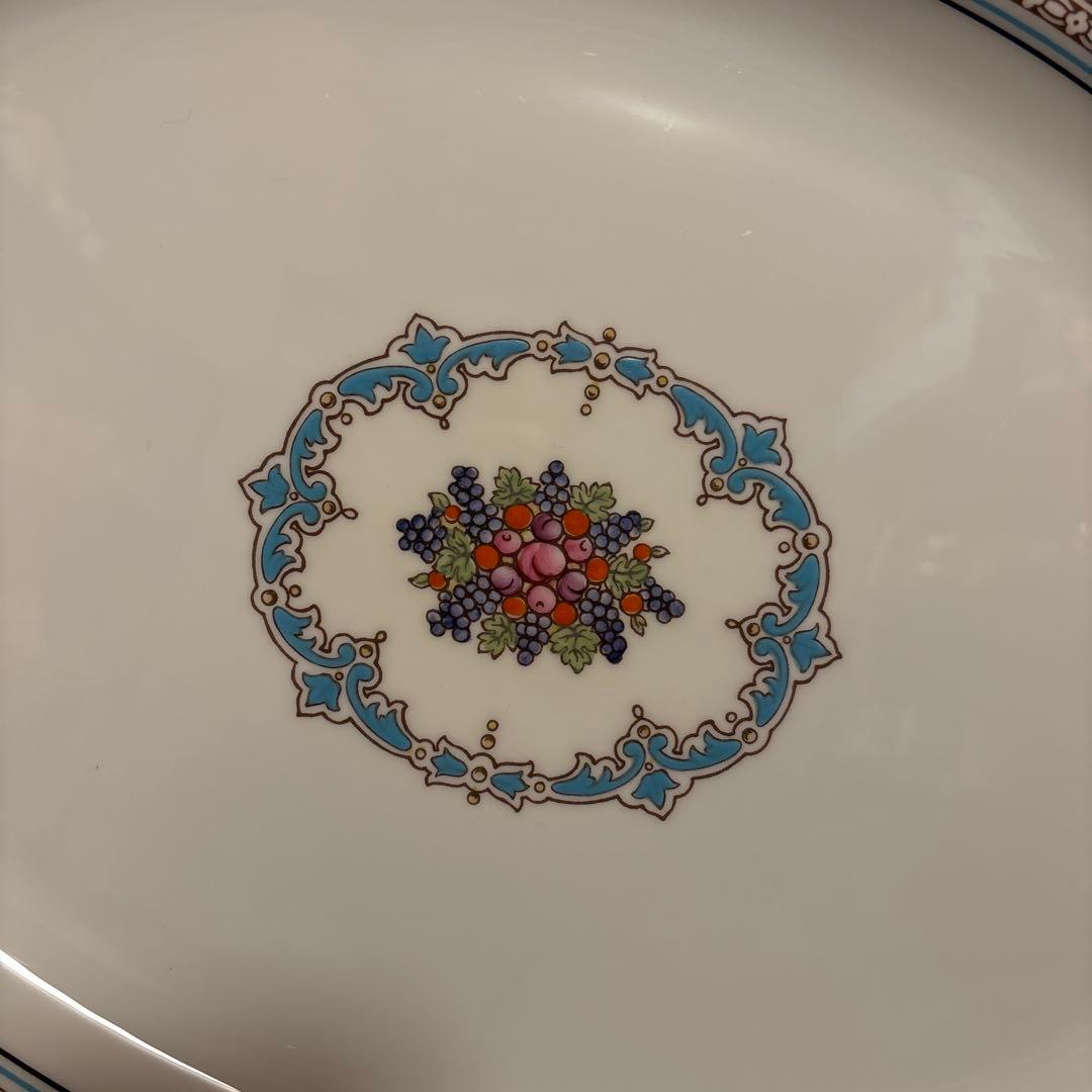 ウェッジウッド　フロレンティーン　ターコイズ　オーバルプレート　Lサイズ