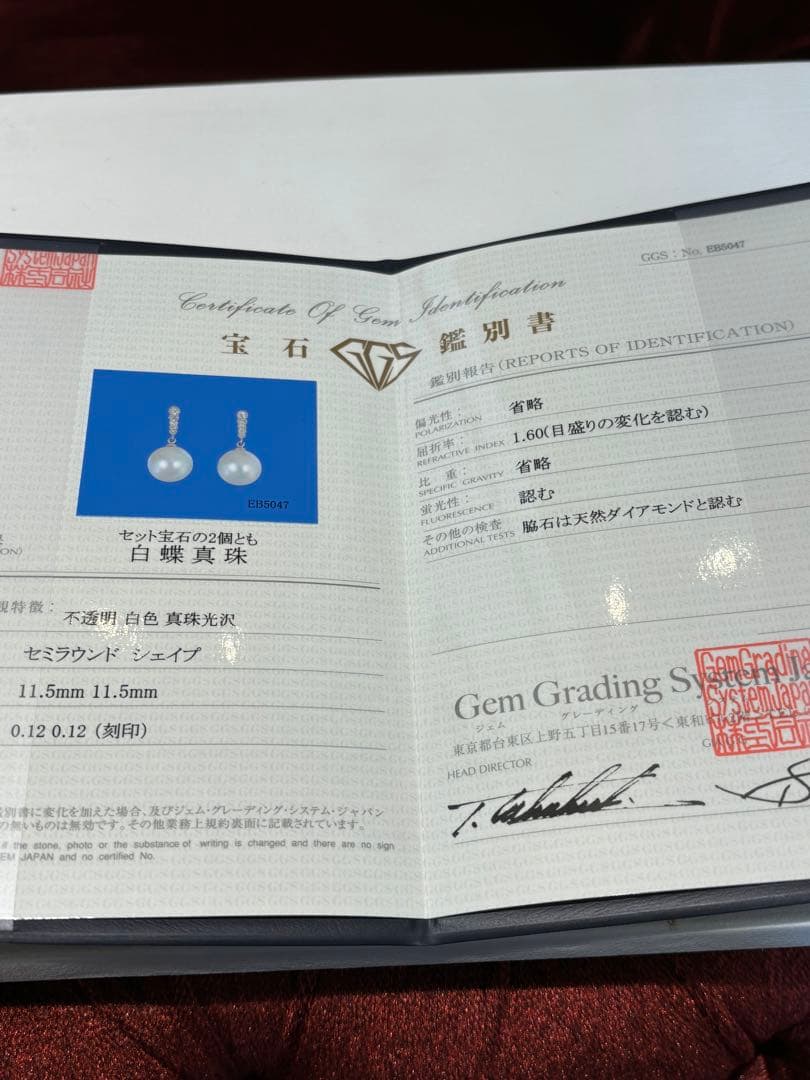 大粒 南洋白蝶真珠 ダイヤモンド ピアス k18WG 豪華！綺麗！迫力の美しさ✴︎