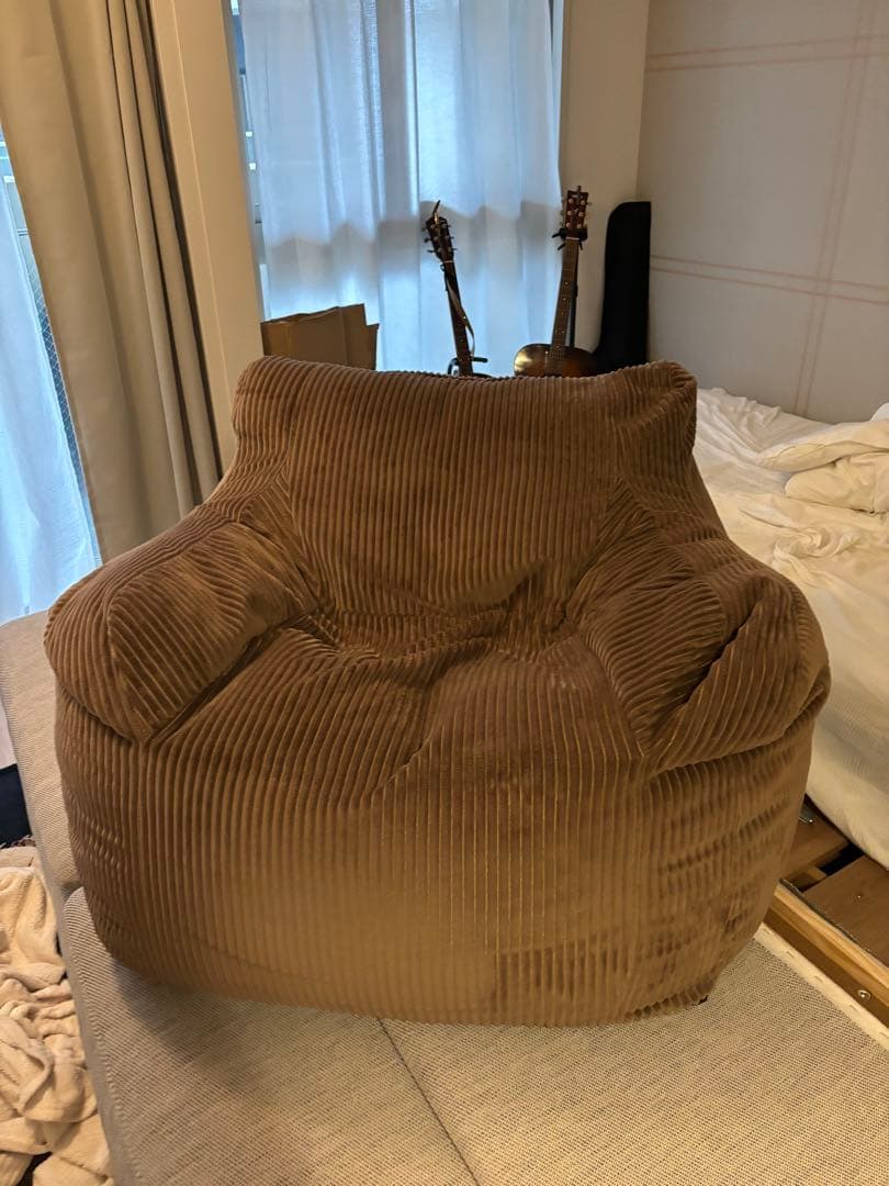 LOOSY 1人掛けビーズソファ+オットマン　brown ブラウン　HUG