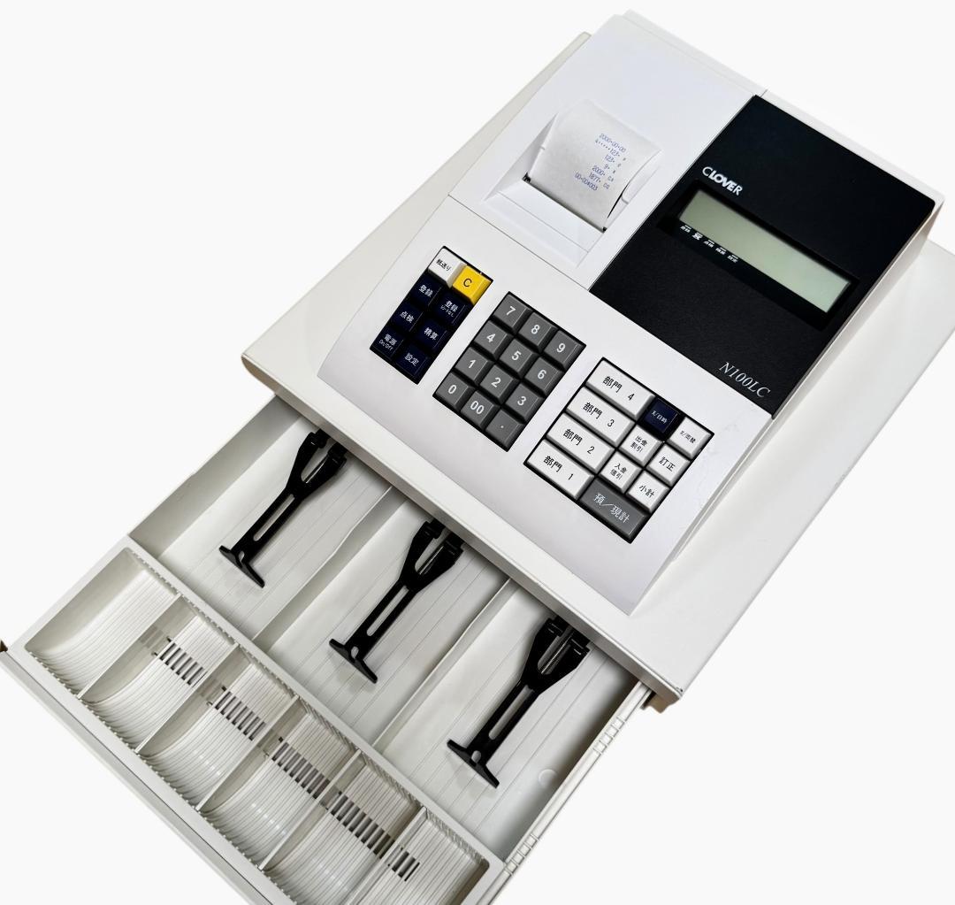 【美品】CLOVER クローバー 電子レジスター N100LC ホワイト