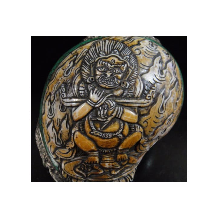 密教法具　法螺貝（シャンカ）silver925製マハーカーラ（大黒天）B