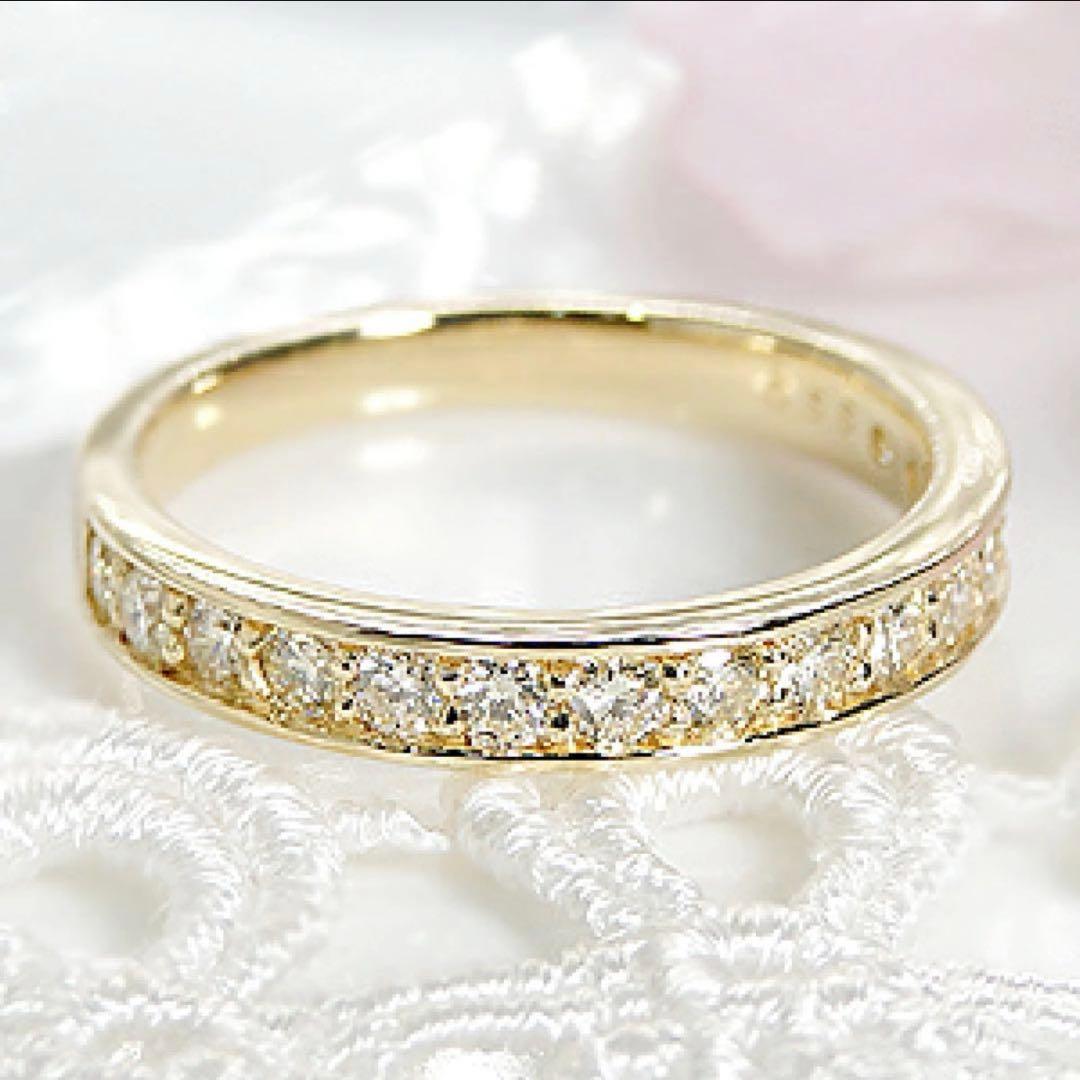 【美品】エタニティリング ダイヤモンド K18YG 0.50ct