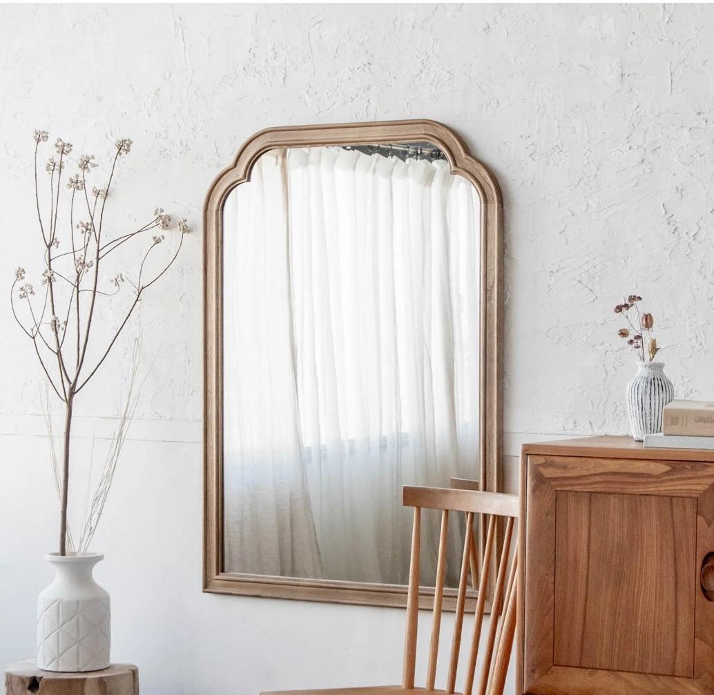 アーチ型木製　ミラー 大きめ