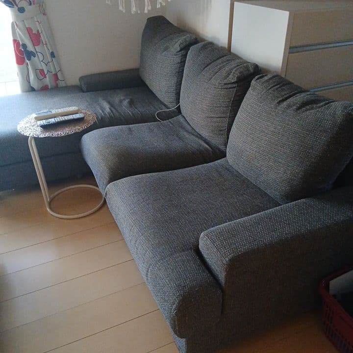 グレー L字型 3人掛け ソファ used