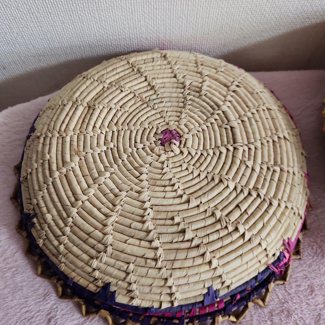 カラフルな円形バスケット6個セット