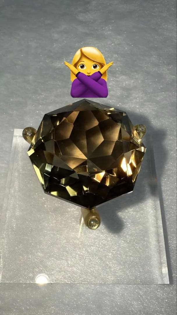 ブラジル産スモーキー宝石カット オクタゴナルモディファイドブリリアント 立体置物