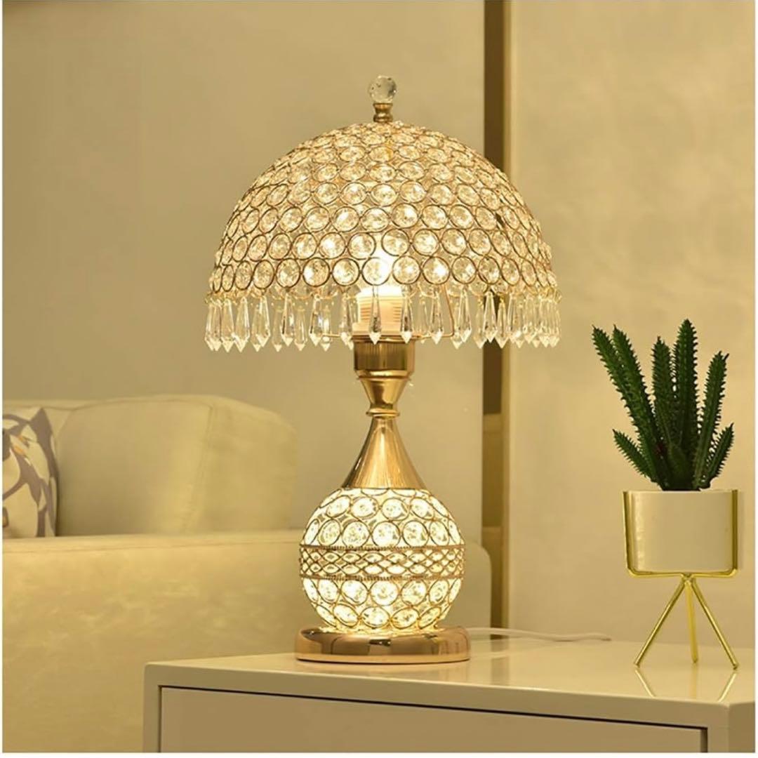 リモコン とLED電球付きクリスタルテーブルランプ ヨーロピアンランプ