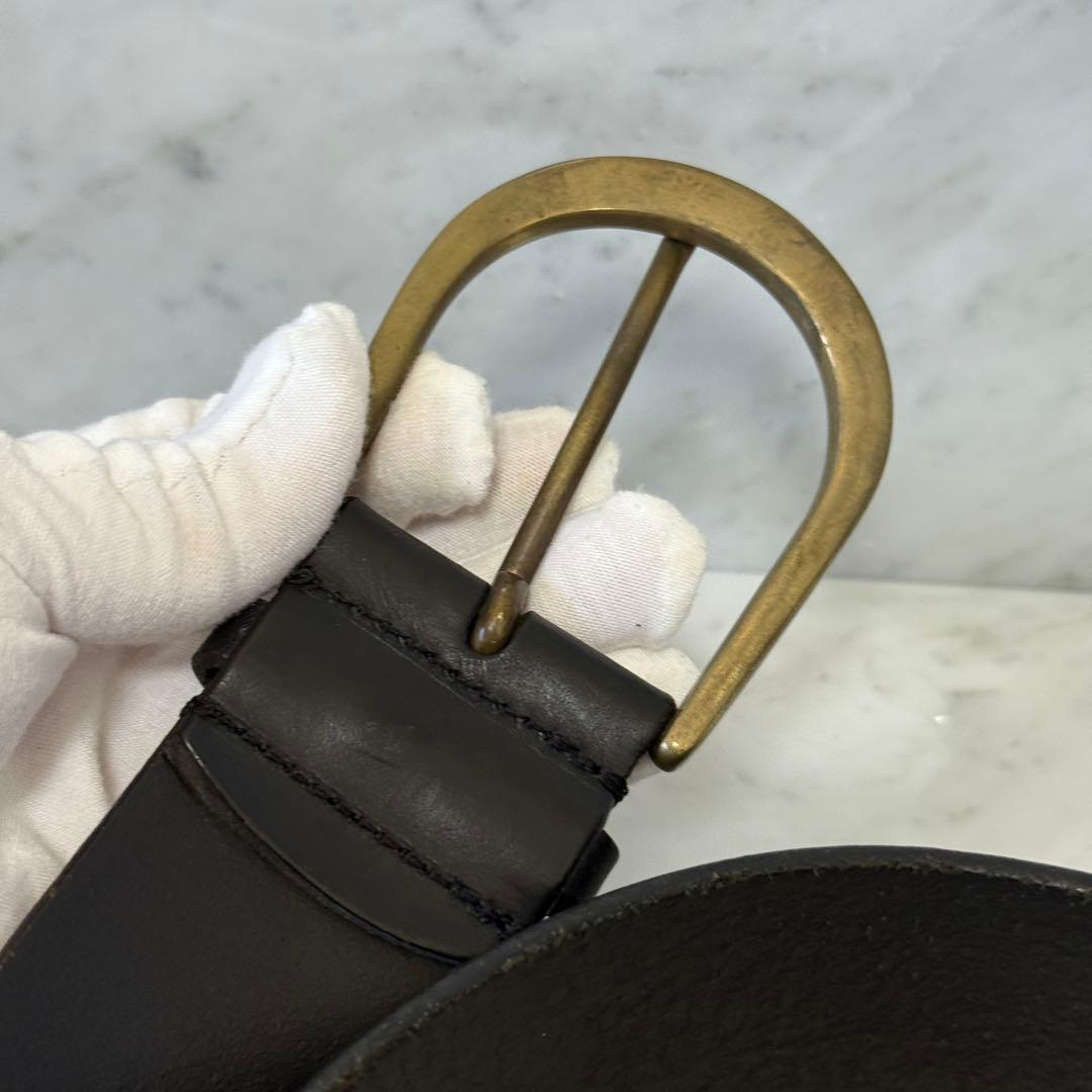 アルゼンチン製 Ralph Lauren ラルフローレン ベルト 本革 黒 太幅