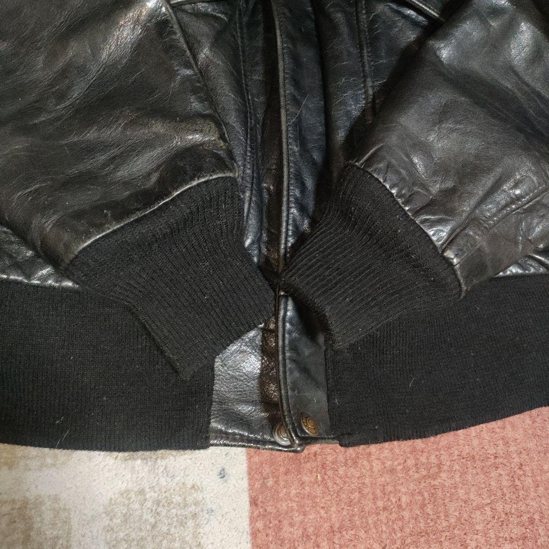 完品人気黒Schott１８４SMフライトジャケット３８ ダメでも対応有！