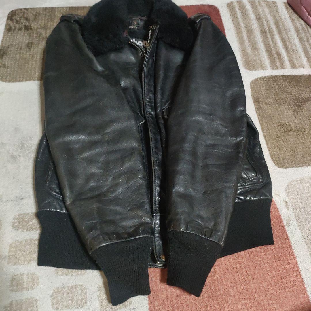 完品人気黒Schott１８４SMフライトジャケット３８ ダメでも対応有！
