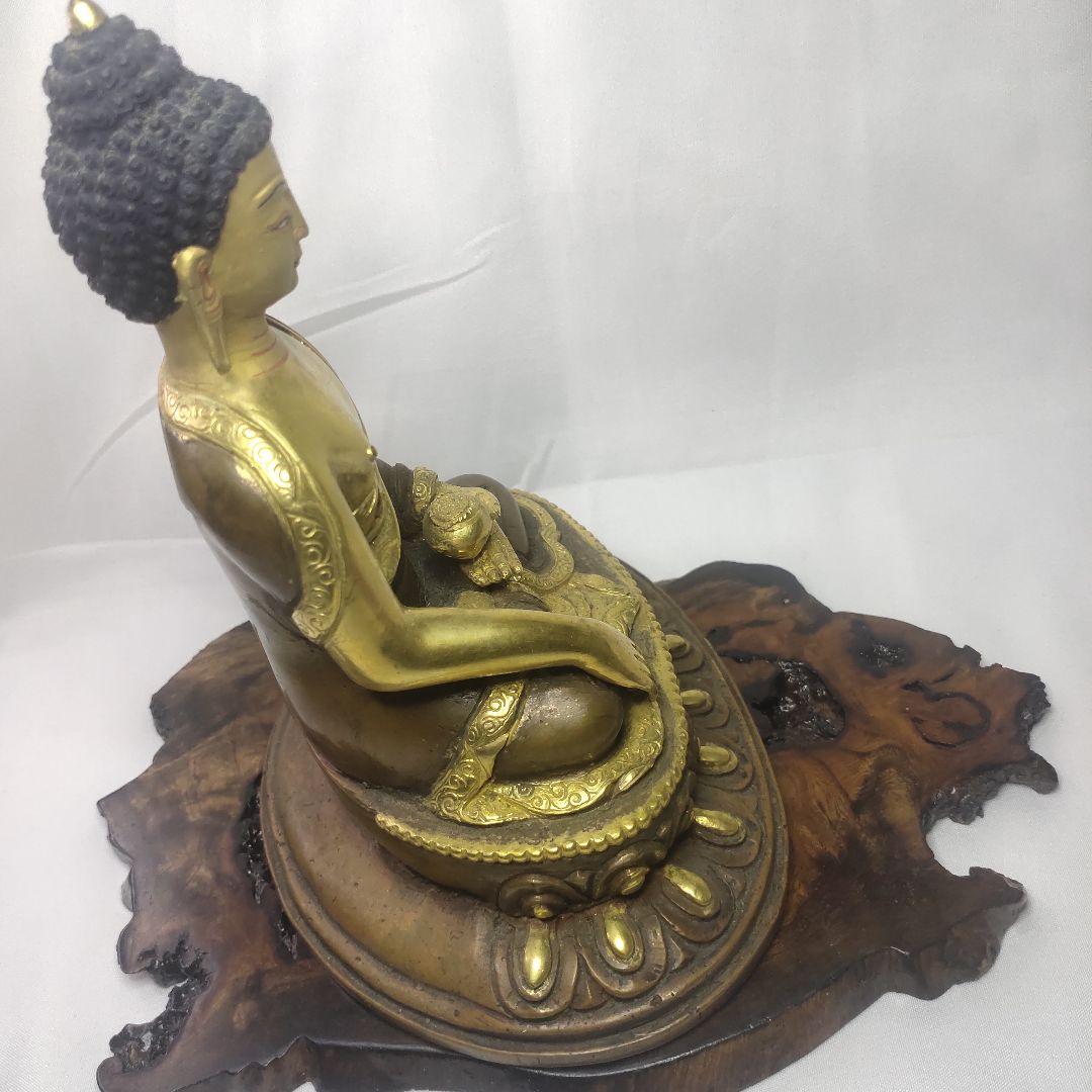 阿弥陀如来坐像 チベット密教 手作り鎚起銅器 骨董 仏教美術品 コレクター放出
