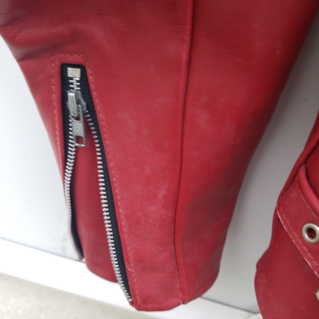 Schott 赤 レザー ライダースジャケット　641 XL