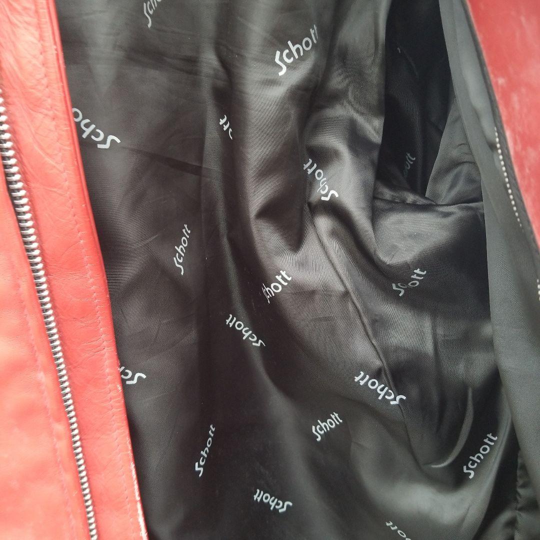 Schott 赤 レザー ライダースジャケット　641 XL