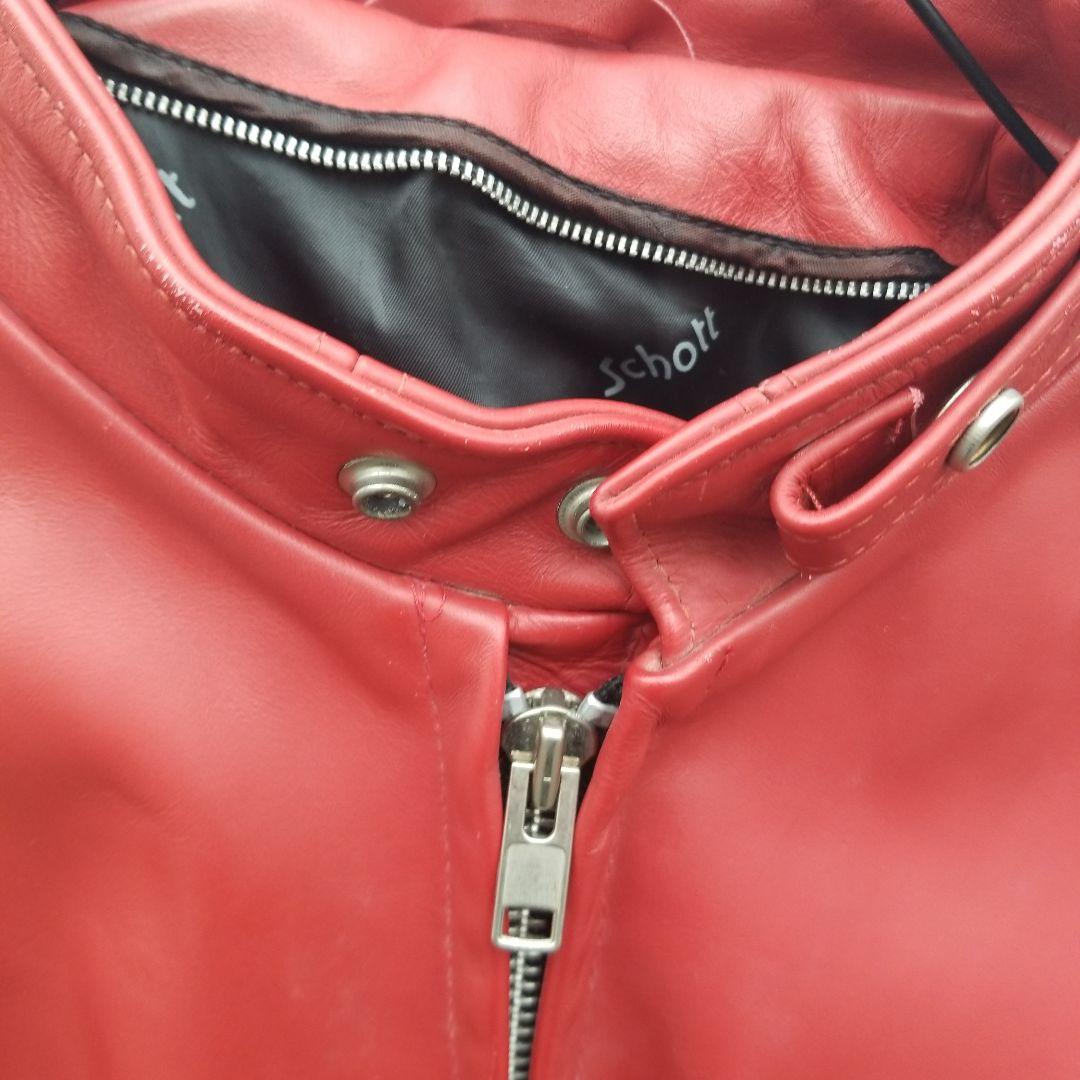 Schott 赤 レザー ライダースジャケット　641 XL