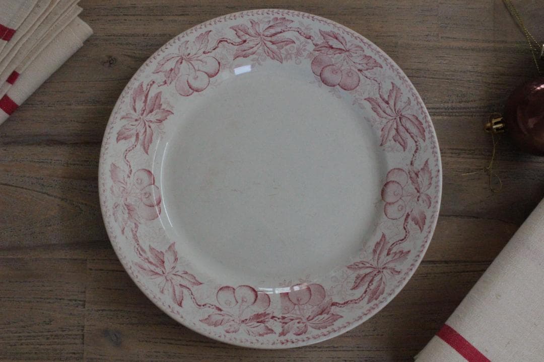 【C】バドンヴィレーさくらんぼのデザートプレートフランスアンティーク