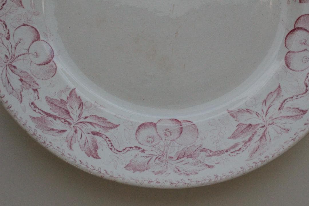 【C】バドンヴィレーさくらんぼのデザートプレートフランスアンティーク