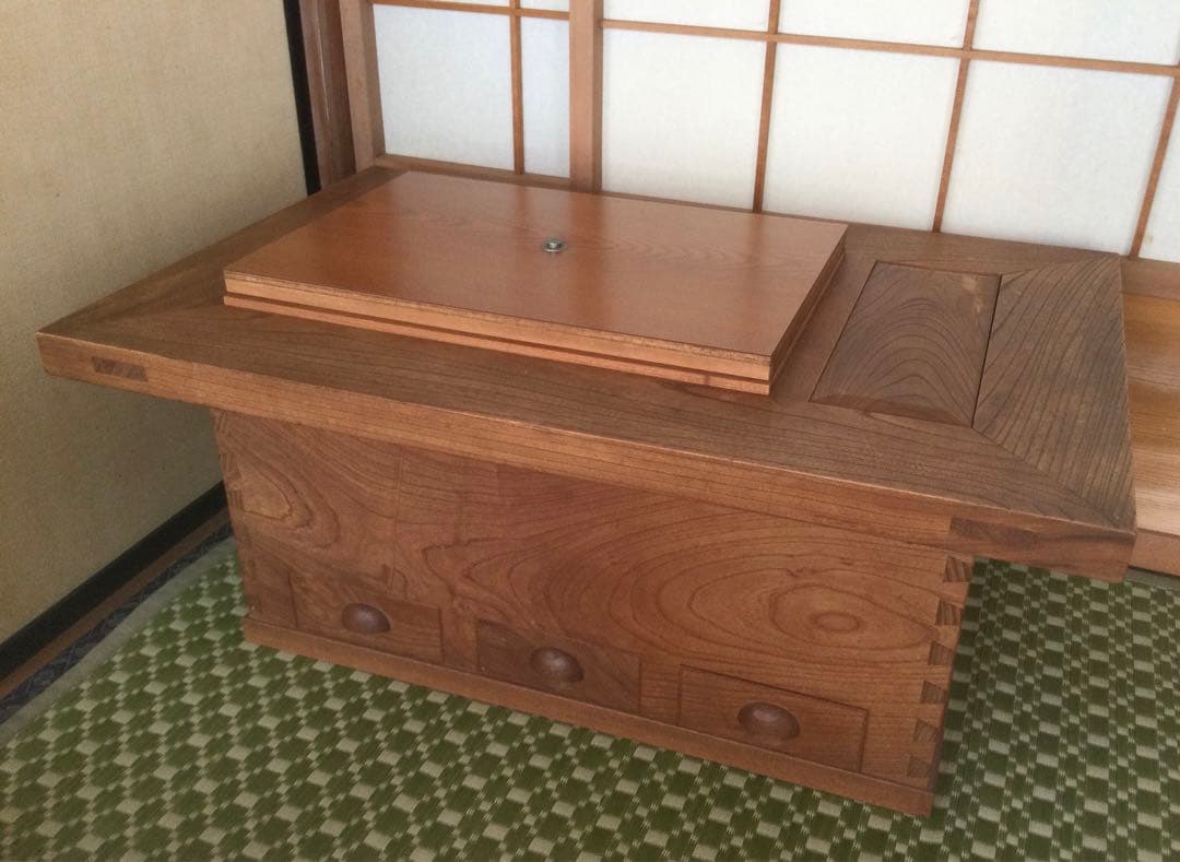 欅 ケヤキ 火鉢　長火鉢 囲炉裏テーブル 座敷机 古民家