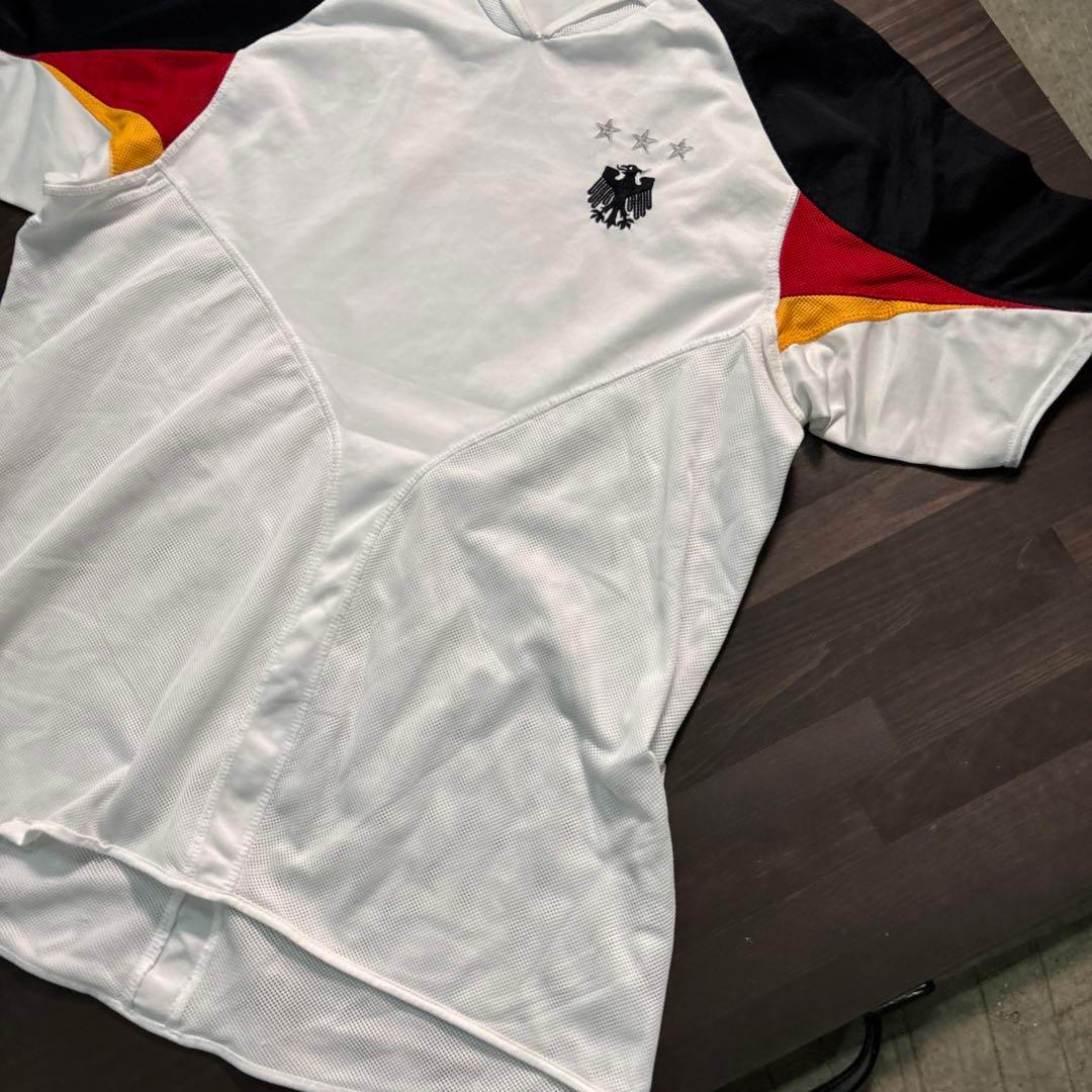 ★8SM2 ドイツ代表　ゲームシャツ　ユニフォーム　白　刺繍　XL サッカー古着