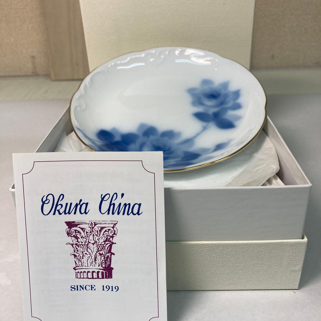 大倉陶園 ブルーローズ 銘々皿５枚セット(8011) 新品未使用 １５cm日本製