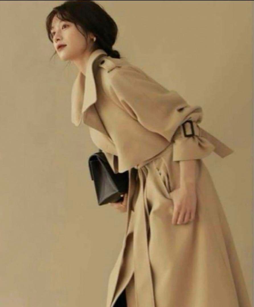 L'Or stand collar long coat トレンチコート