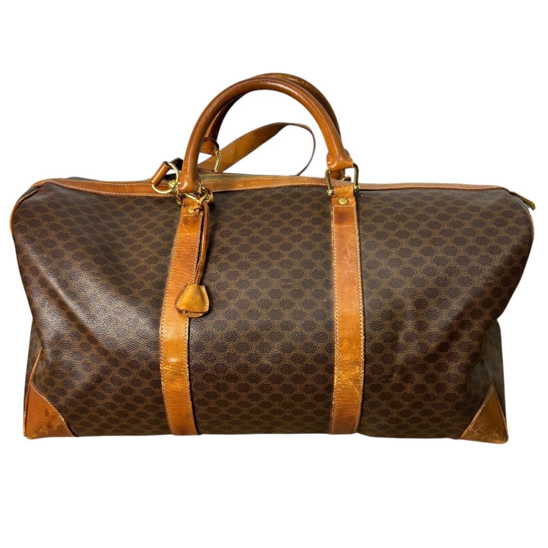 CELINE セリーヌ マカダム　レザー　ボストンバッグ　2WAYバッグ