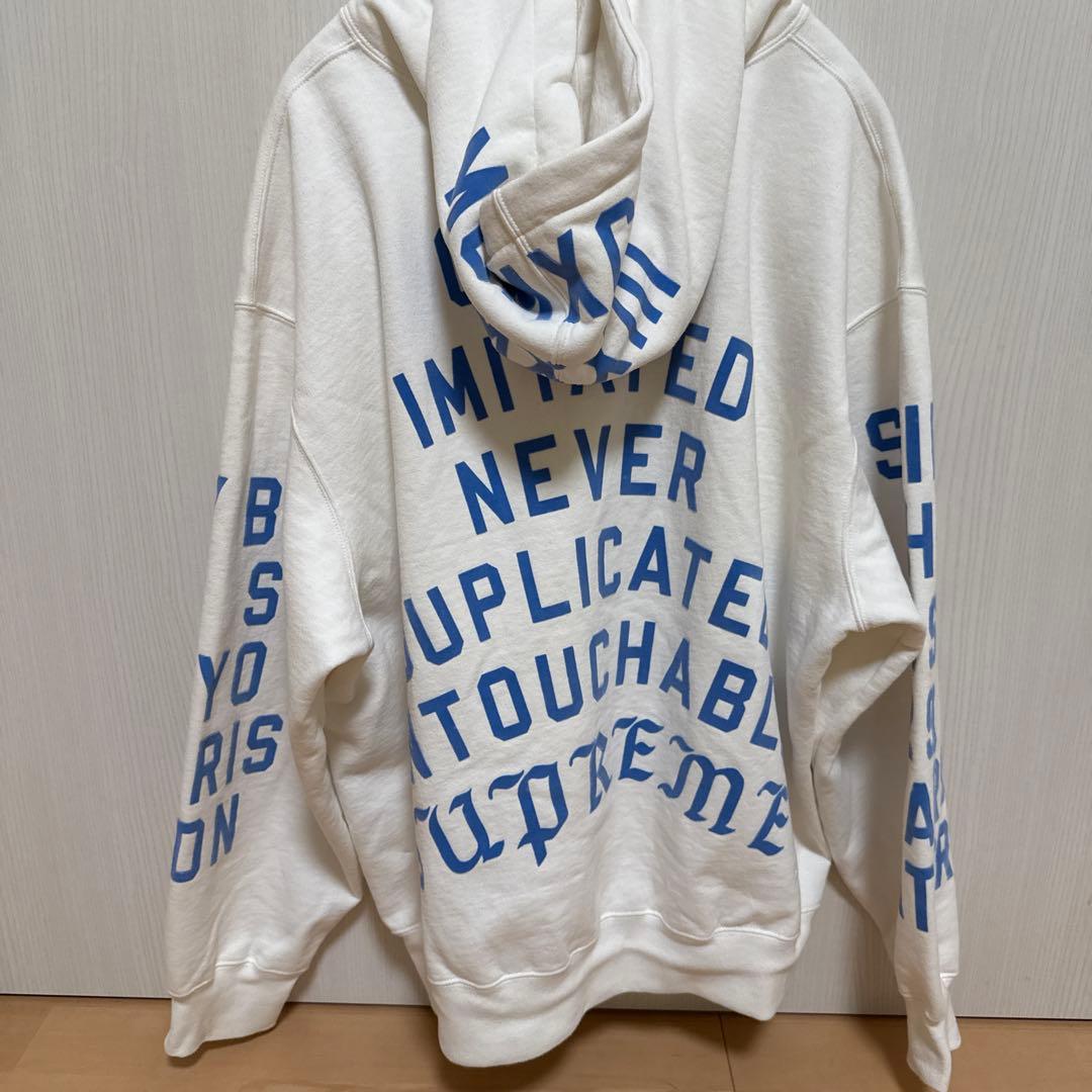 トップス Supreme Team Flocked Hooded Sweatshirt L
