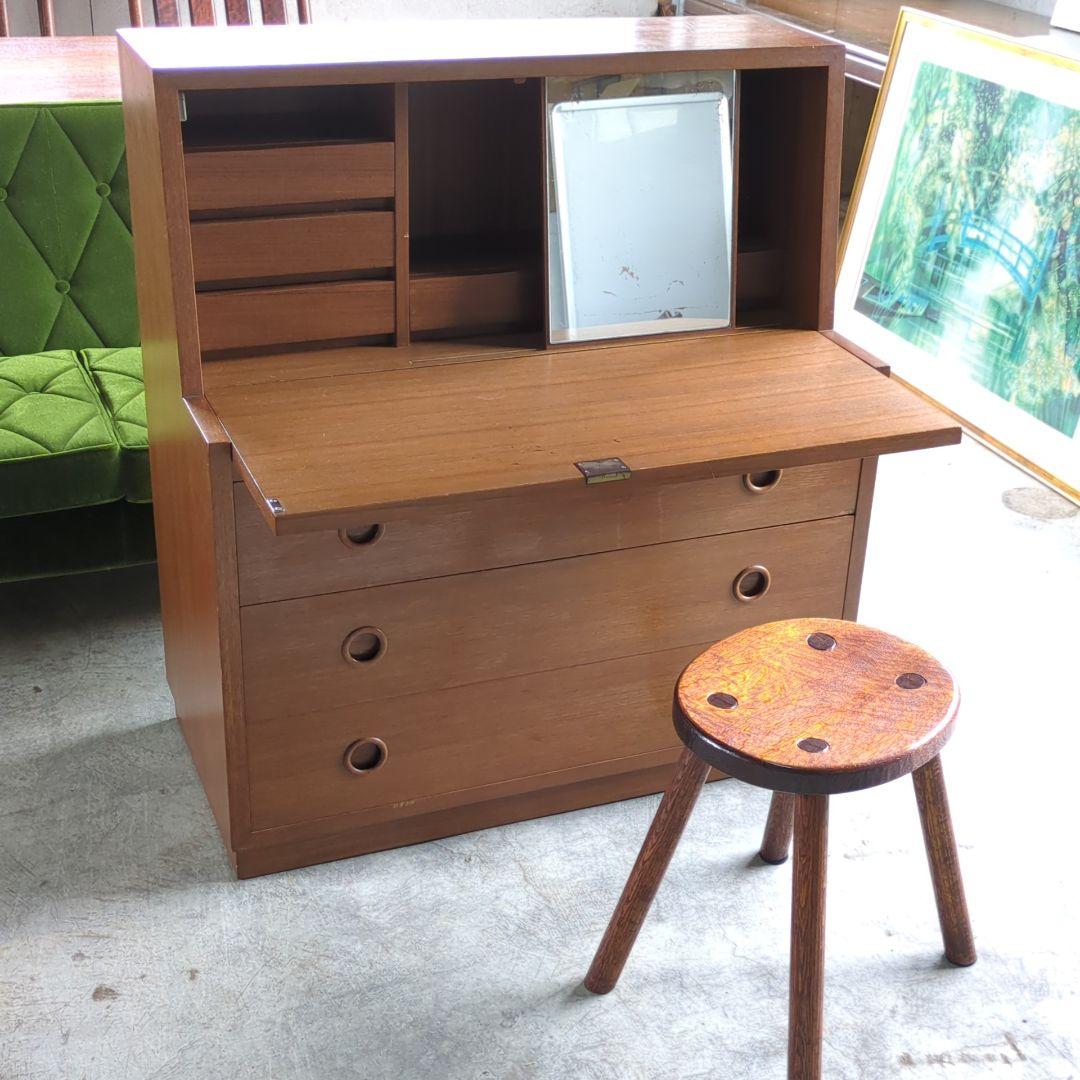 ヴィンテージ◆木製 チェスト ドレッサー　ライティング　デスク　北欧　昭和レトロ