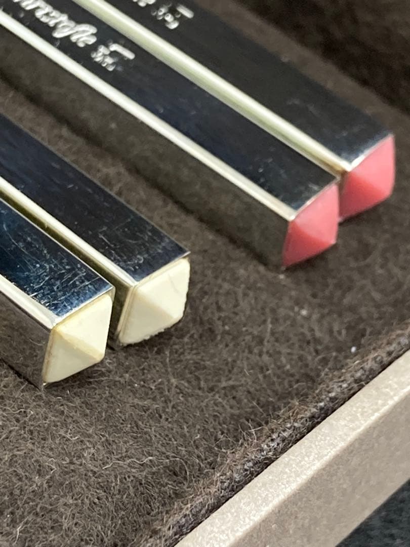 【美品】Christofle クリストフル 高級箸セット ピンク白