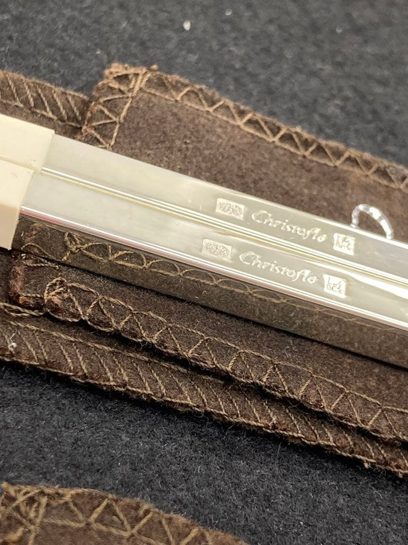 【美品】Christofle クリストフル 高級箸セット ピンク白