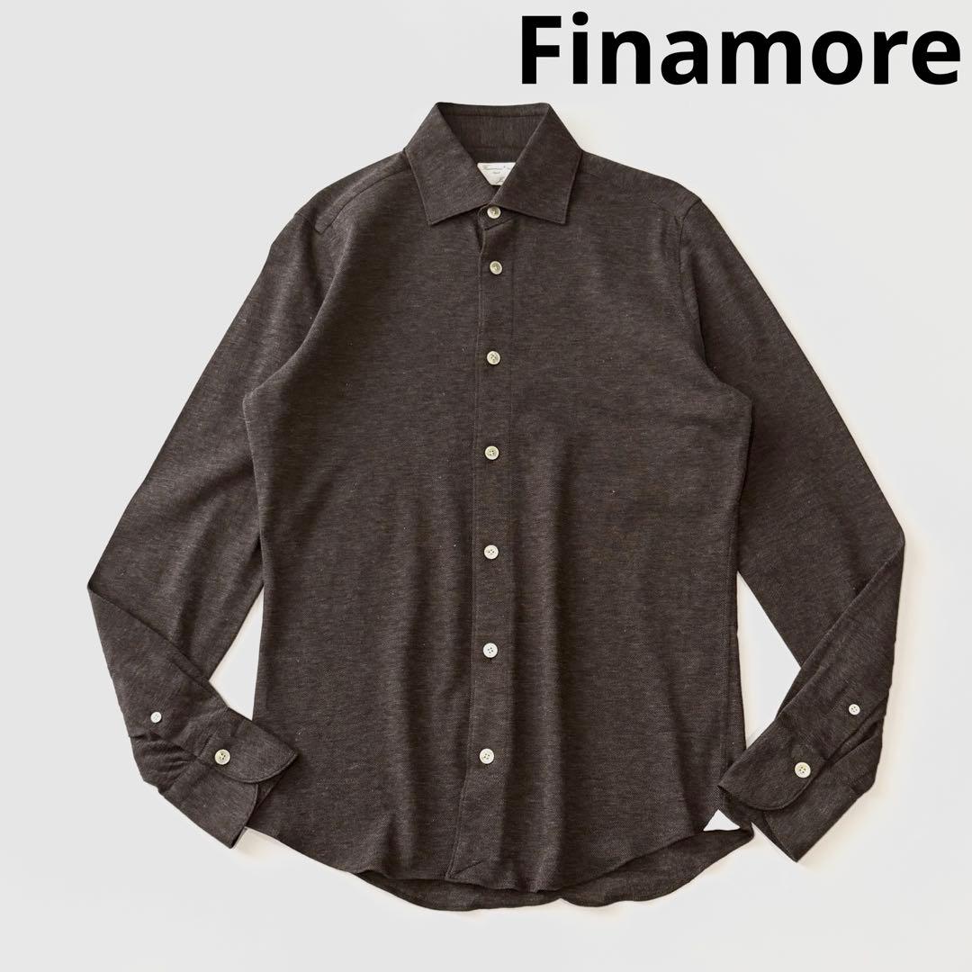 Finamore フィナモレ コットン カシミヤ ジャージー シャツ