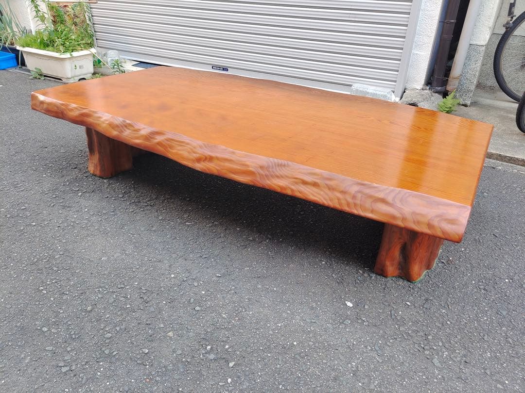 屋久杉 一枚板 極上木目 天然木総無垢 良質木目 座卓 ローテーブル 座敷机