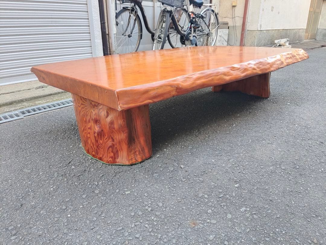 屋久杉 一枚板 極上木目 天然木総無垢 良質木目 座卓 ローテーブル 座敷机