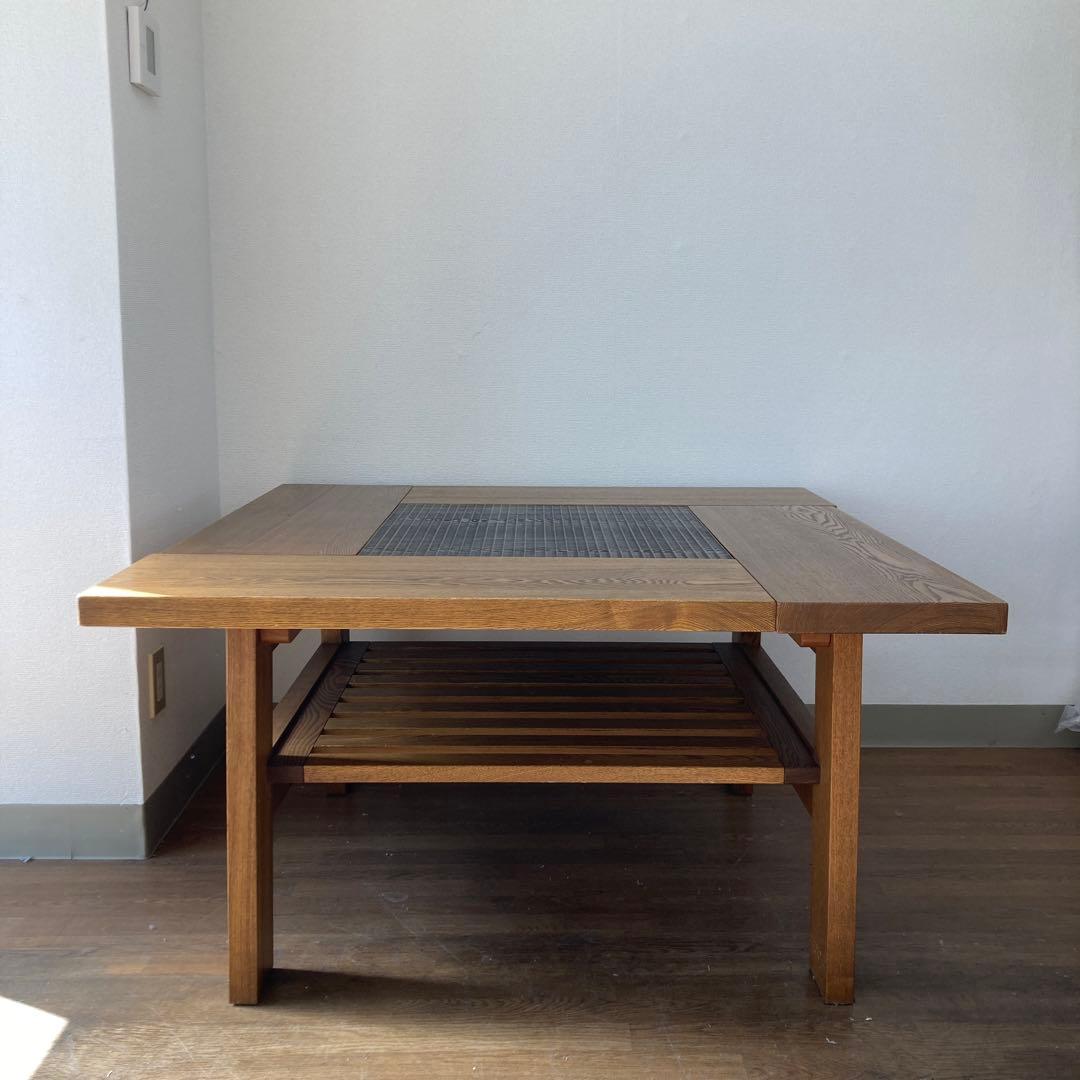 鎌倉彫　無垢材モダンダイニングテーブル