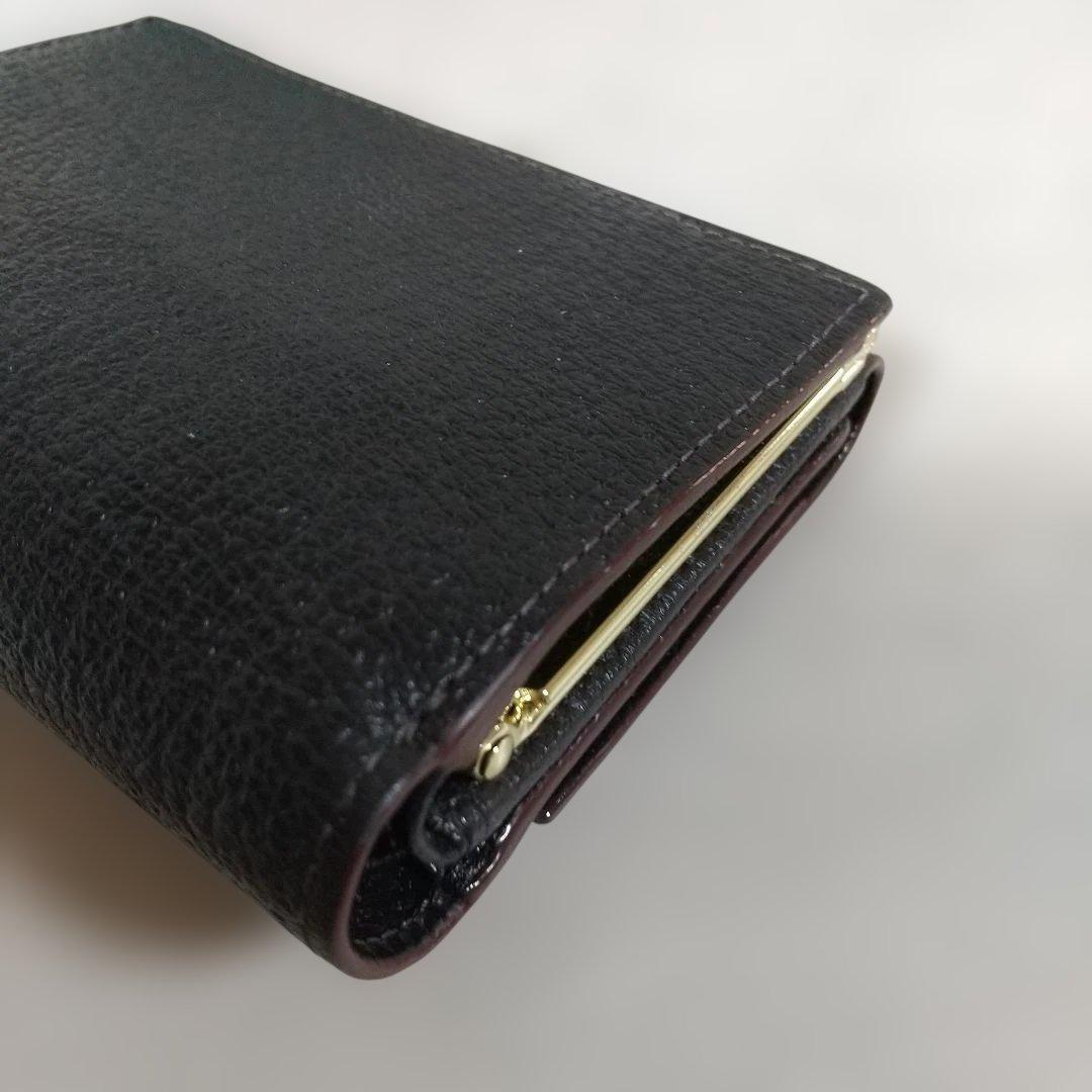 極美品　ヴィヴィアンウエストウッド 三つ折り財布 がま口 オーブ レザー 黒