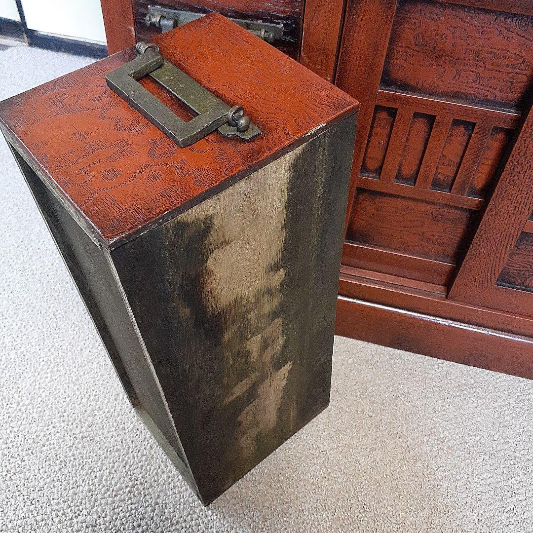 階段箪笥　民芸家具調　四段　両面引き出し　古道具