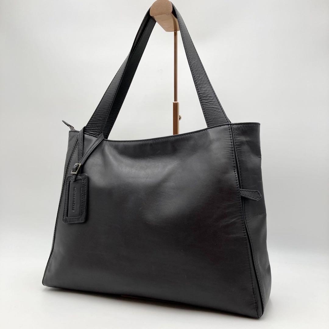 はなはな✨ マザーハウス ヨゾラ トートバッグ 黒 レザー 大容量 ロゴ