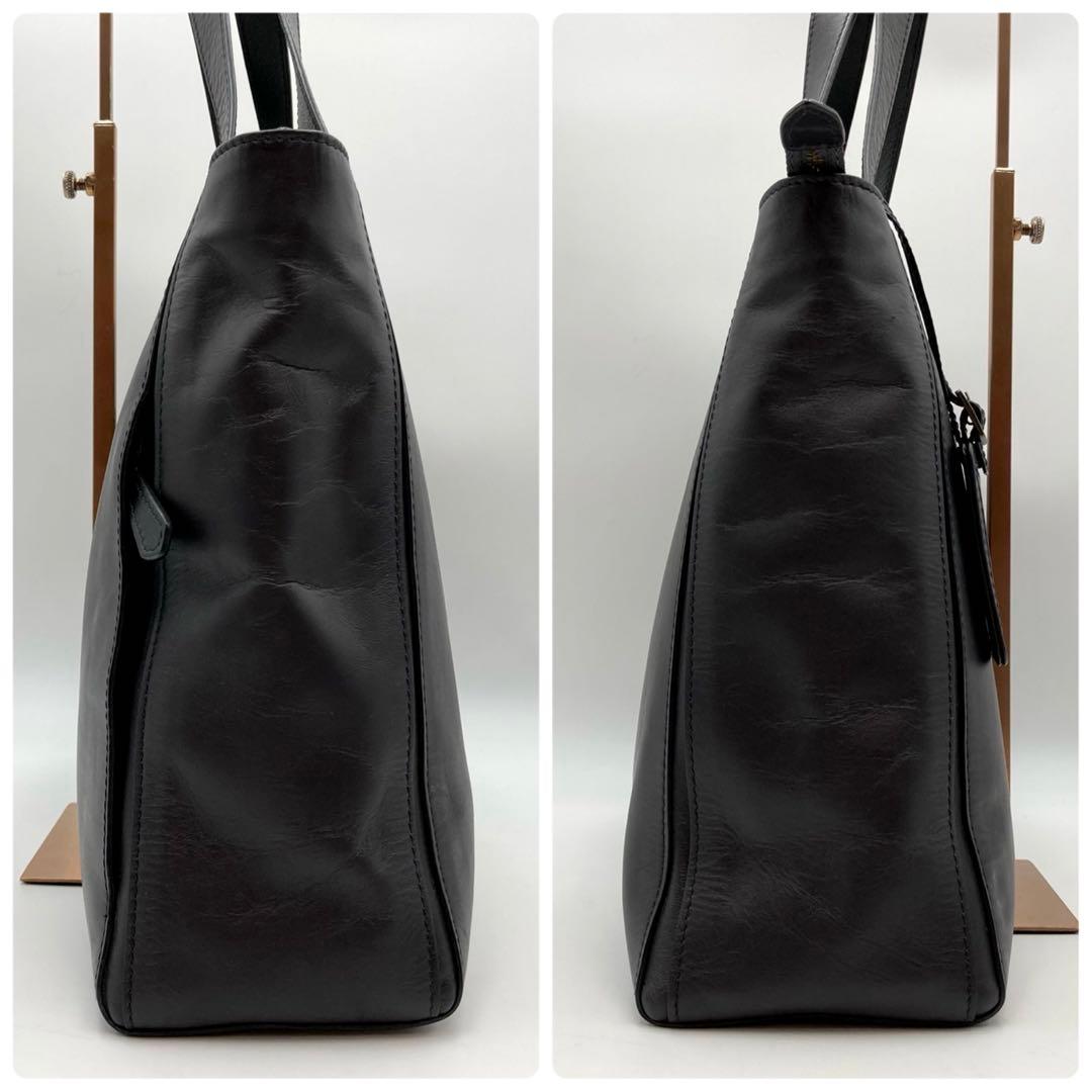 はなはな✨ マザーハウス ヨゾラ トートバッグ 黒 レザー 大容量 ロゴ